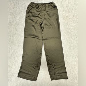 Green/brown satin pants from NA-KD fashion